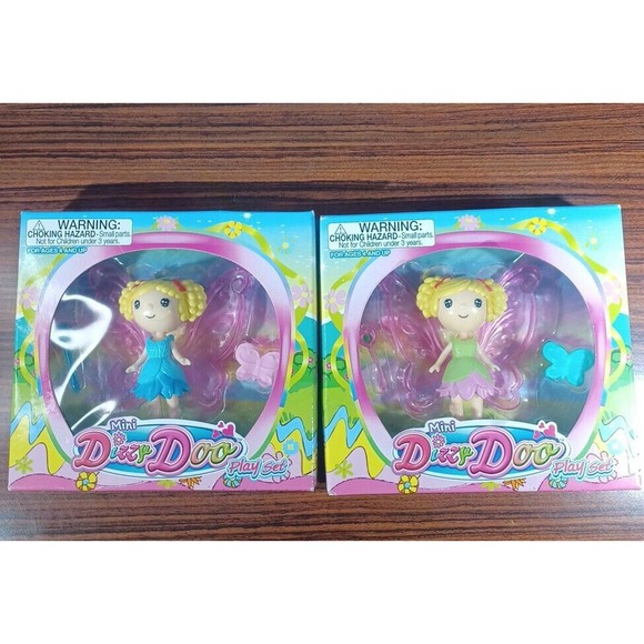 RARE Mini Dizzy Doo Blonde Girl Doll Lot Of 2 Wings Pigtails Butterfly Wand - Picture 5 of 13